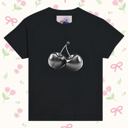 Halftone cherry print Baby Tee