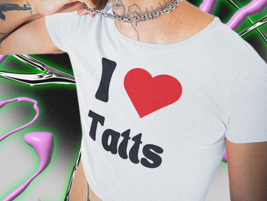 Y2k I Love Tatts Fitted Baby Tee