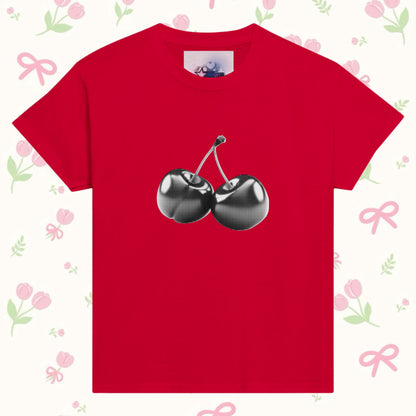 Halftone cherry print Baby Tee