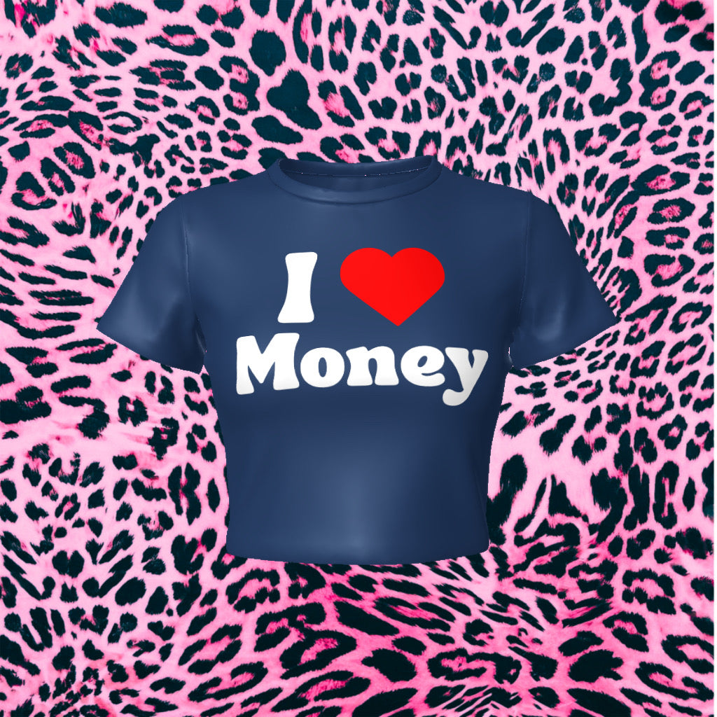 Y2K I Love Money Fitted Baby Tee