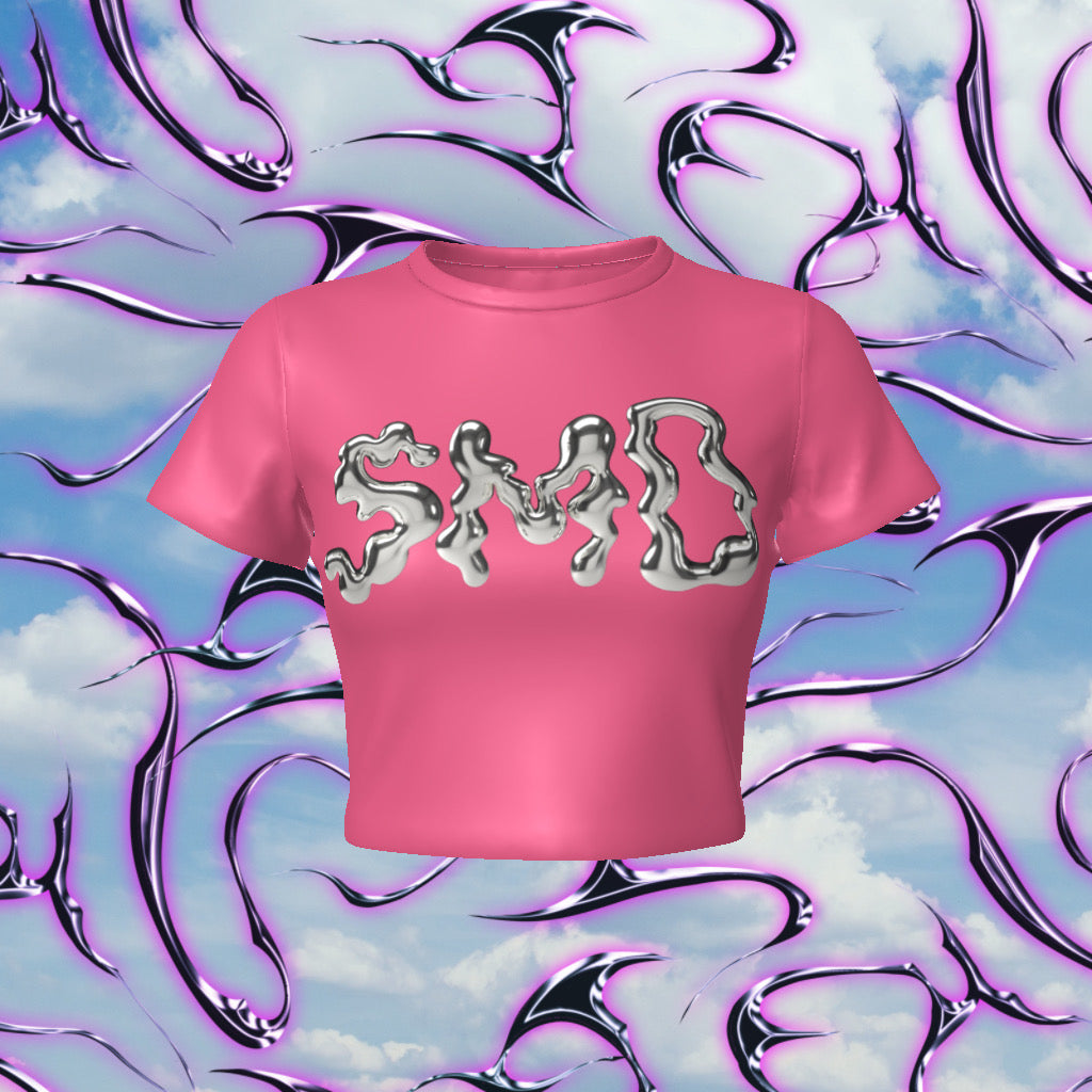 SMD Metallic Fitted Baby Crop Tee